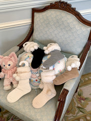 Pompoms Fleece Cuffs 5 Color Options Socks