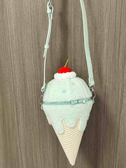 Yume Kawaii Mint Green Ice Cream-shaped Plush Crossbody Bag