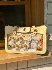 Plaid Pattern Large Capacity Yellow Ita Tote Bag