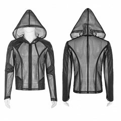 Punk Black Men's Mesh Hoodie