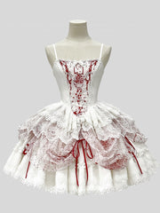 White Short / Long Version Gothic Lolita Skirt