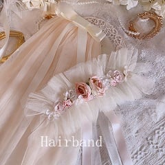 Clearane-Edward Lolita Handmade Pink Splite Design Hairband