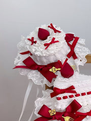 Sweet Lolita White & Red Mini Cake Hat With Clips