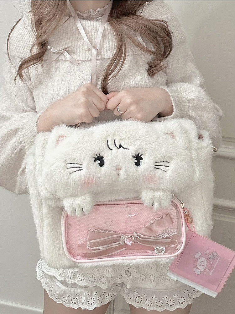 White Plush Mikko Mousse  Ita Bag