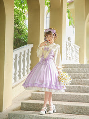 The Midsummer Milky Way Ruffle Design Bowknot Details Jumper Skirt