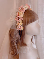 Clearane-Edward Lolita Handmade Pink Splite Design Hairband