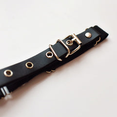 Studs Decorated Black PU Garter