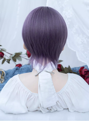 Purple Boy Style Wig with Bangs