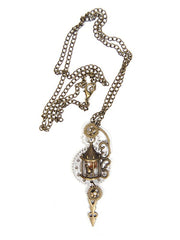 Steampunk Clock Birdcage Pendant Necklace