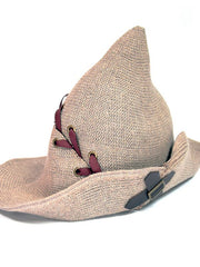 Khaki Halloween Lace-up Knitting Witch Hat