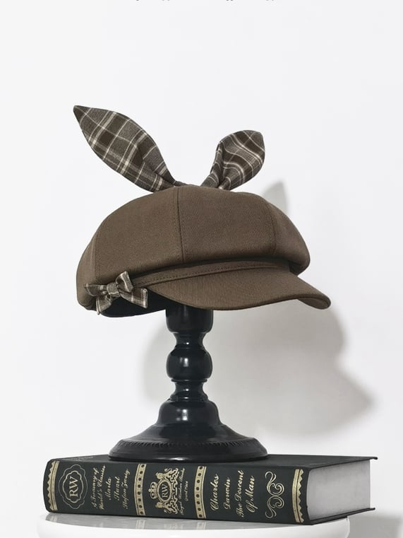 Secret Morning Post Black/Brown Bowknot Beret