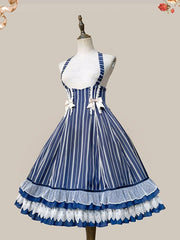 Eternal Coat of Arms Dark Blue Striped Pattern Overalls