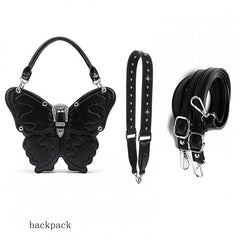 Black Butterfly PU Crossbody/Backpack Large Version