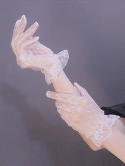 White / Black Lace Gloves