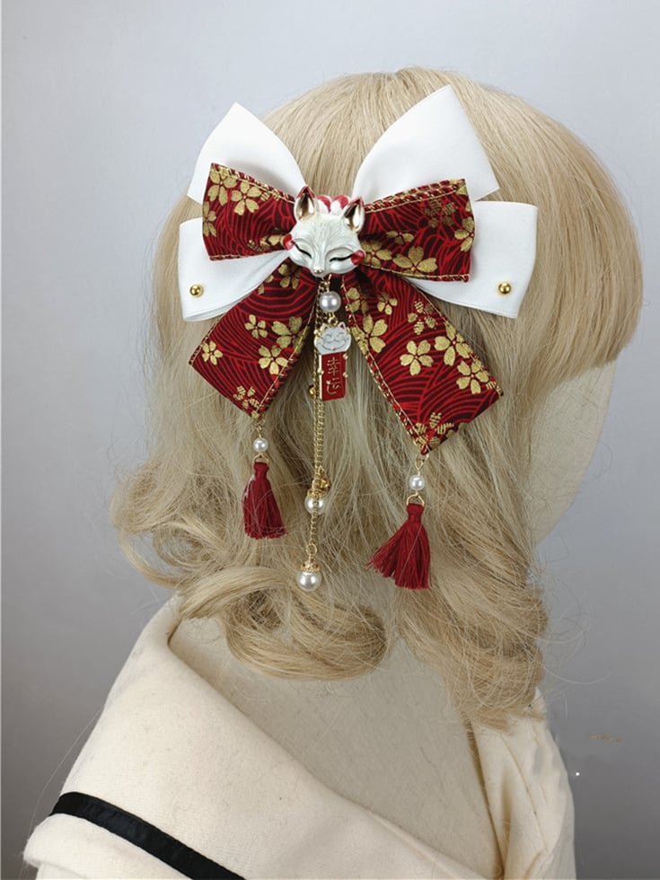 8 Color Options Wa Lolita Big Bow Hairclip