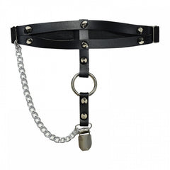 Stud Chain Details Black Garter