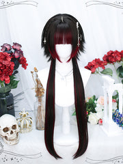 Red / Blue Highlight Straight Ouji Short Wig