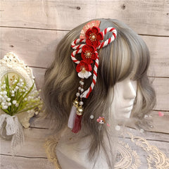 9 Color Options Fan Detail Tassels Sakura Hairclip