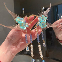 5 Color Options Cherry Blossom Design Bead Chains Ear Cuffs