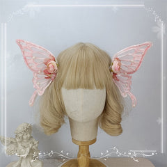 White / Black / Pink Big Butterfly  Hairclips