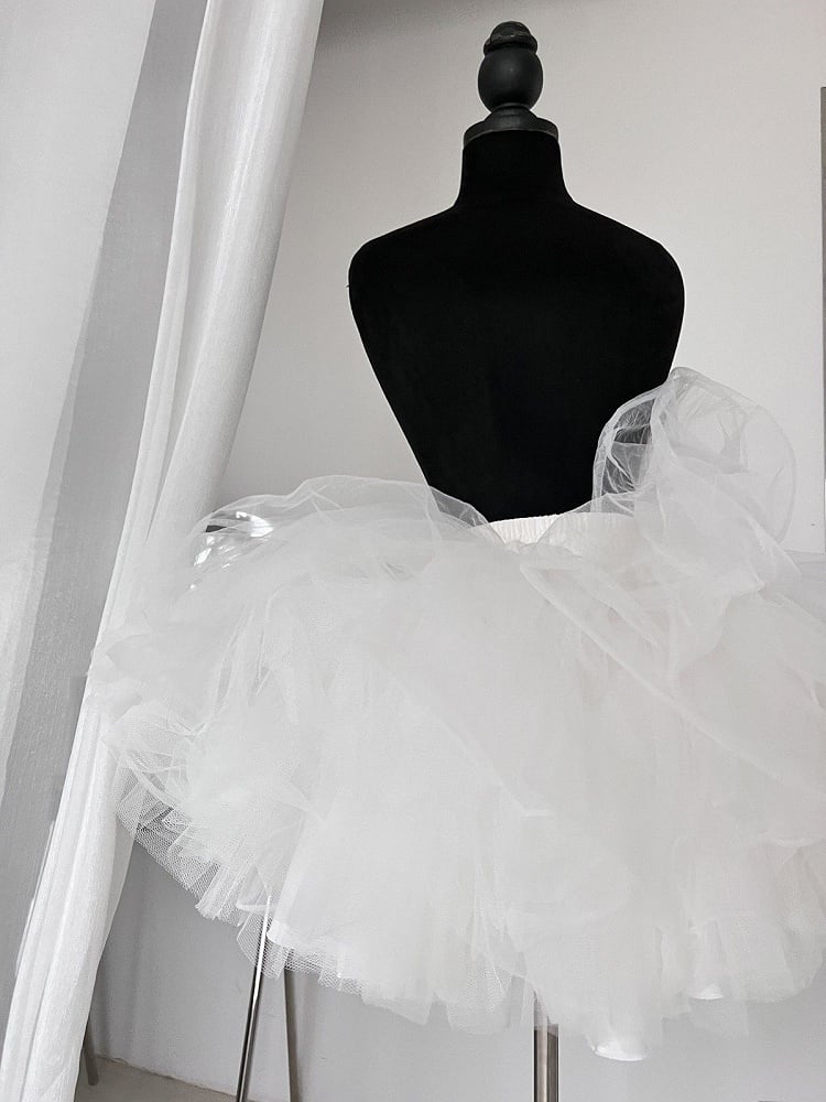 White Elastic Waist Petticoat