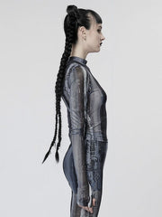 The Post-apocalyptic Techwear Tight Mesh T-shirt Black and Grey