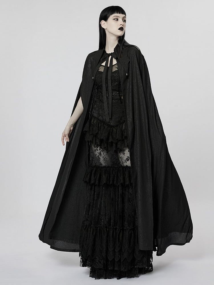 Goth Black Lapel Cloak
