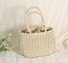 Sunflower Design Floral Straw  Tote Bag