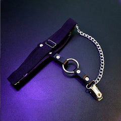 Stud Chain Details Black Garter