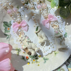 Tulip Rabbit Pendant Beads Necklace 3 Options