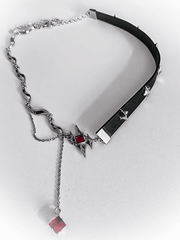 Star/Snake PU Chain Rhinestone Necklace
