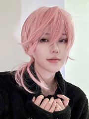 Pink Boy Style Wig with Bangs