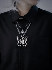 Metal Butterfly Pendants Necklaces