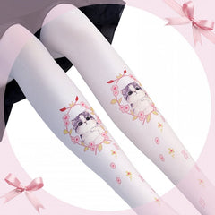 Kitty Print Lolita Tights