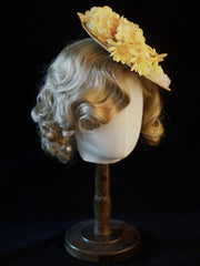 Handmade Yellow Flowers Decorated Straw Hat