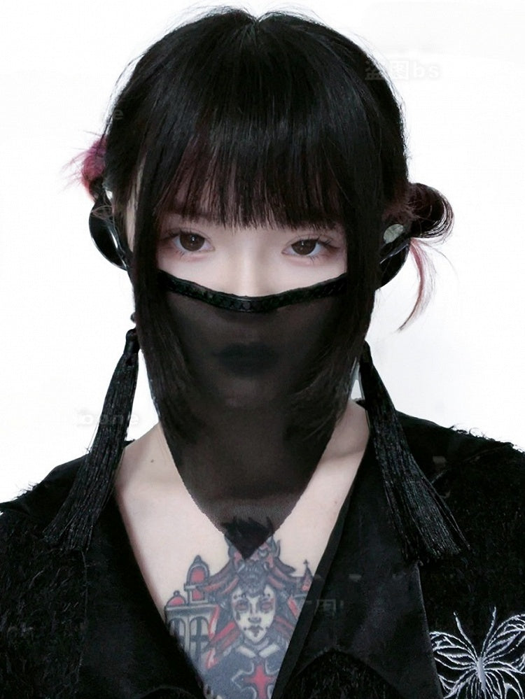 Tassels Design Black Triangular Mask