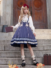 Eternal Coat of Arms Dark Blue Striped Pattern Overalls