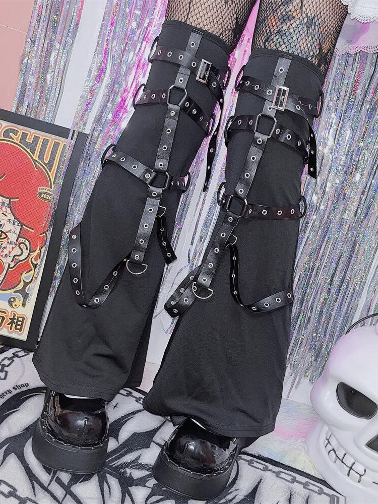 Punk Straps Design Leg Warmers