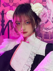 Y2K Ruffle Trim White Hair Accessories