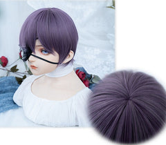 Purple Boy Style Wig with Bangs