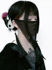Tassels Design Black Triangular Mask