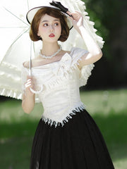 True Love Apricot Off-the-shoulder Neckline Top Asymmetrical Tassels Hemline