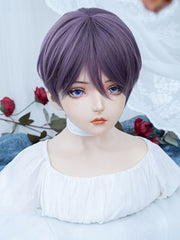 Purple Boy Style Wig with Bangs