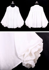 White Ballon Sleeves Vintage Blouse