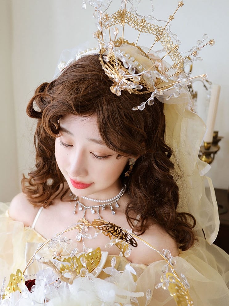 Egg Roll Gold Crown Hair Accessory
