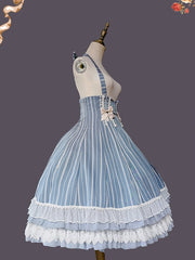 Eternal Coat of Arms Light Blue Striped Pattern Overalls