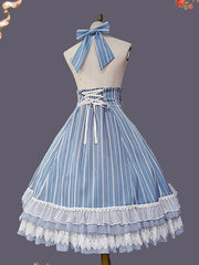 Eternal Coat of Arms Light Blue Striped Pattern Overalls