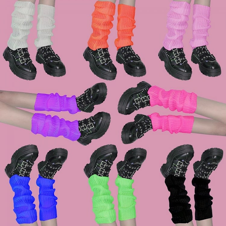 Purple/White/Green/Black/Red/Yellow/Orange/Gray/Rainbow 13 Colors Leg Warmers