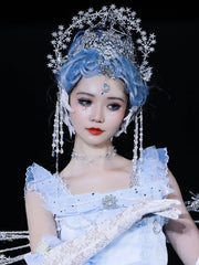 Snow Elf Handmade Lolita Hairclips / Crown Headpiece Accessories