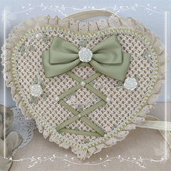 Roses Decorative Bow Handmade Heart Shaped Bag